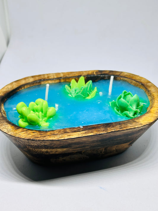 Blue pond Boat candle