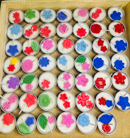 25-Piece Flower Tealight Candle Set – Decorative & Festive Aroma Candles