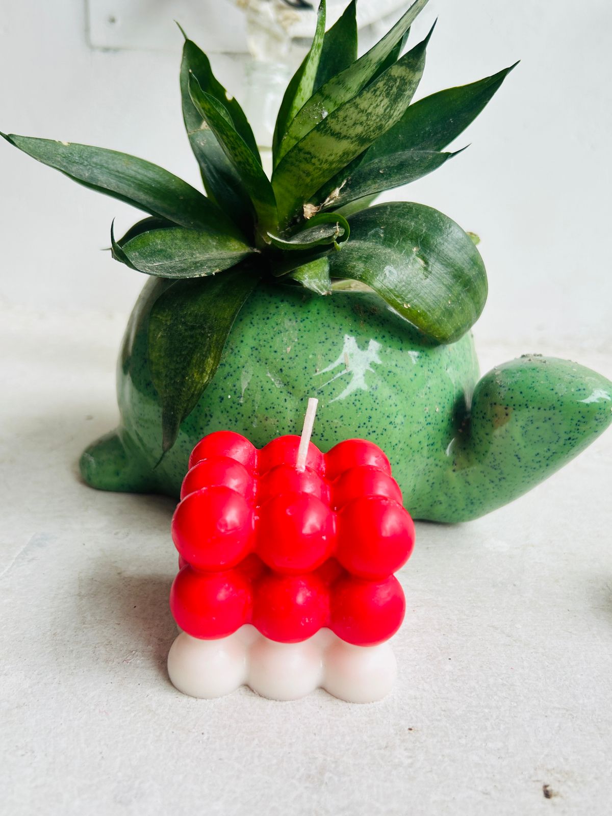 Bubble Candle – Dual Tone (Red & White)