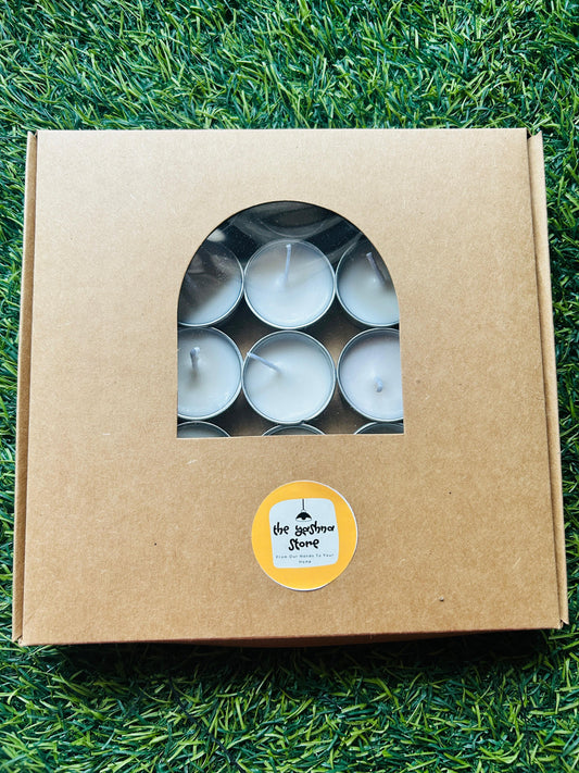 Eco-Friendly White Soy Wax Tealight Candle Set | 100% Natural Soy Candles for Home Décor, Meditation & Aromatherapy | Smokeless & Long-Lasting