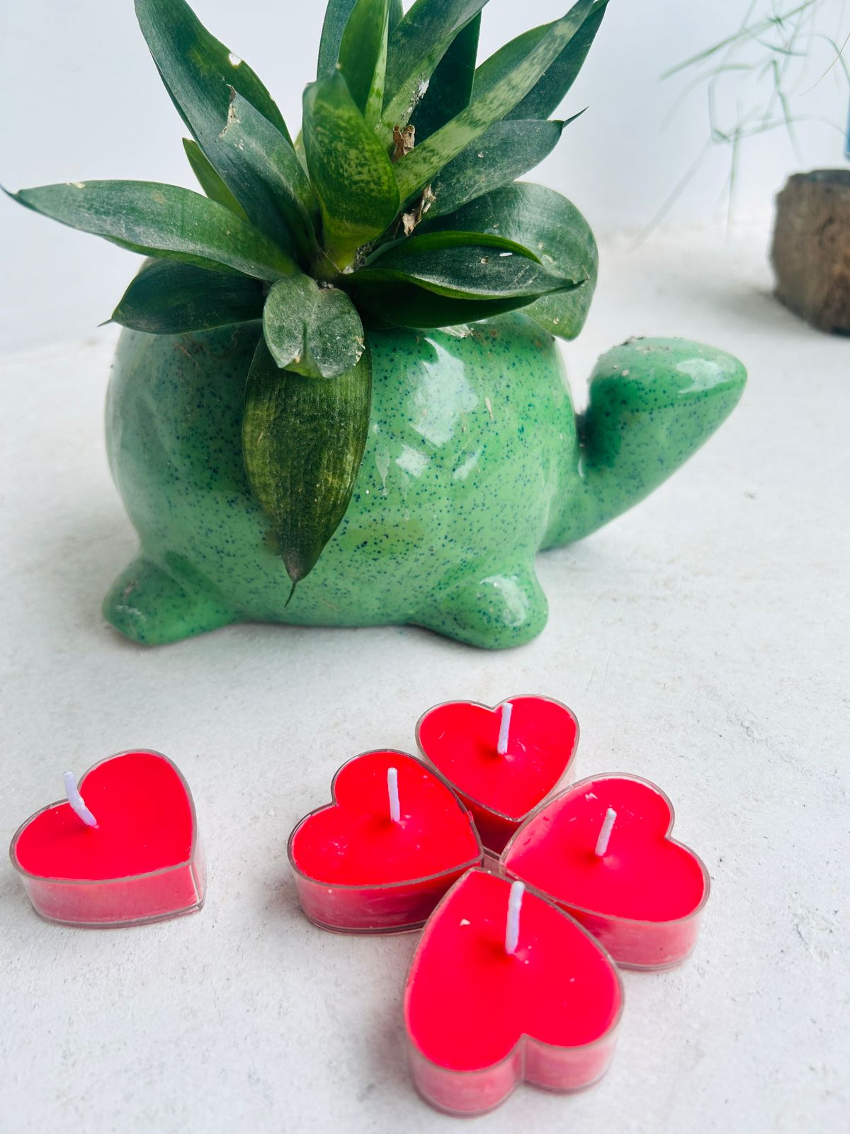 Red Heart Shape Tealight Decorative Candles – Pack of 5 | Romantic & Festive Décor