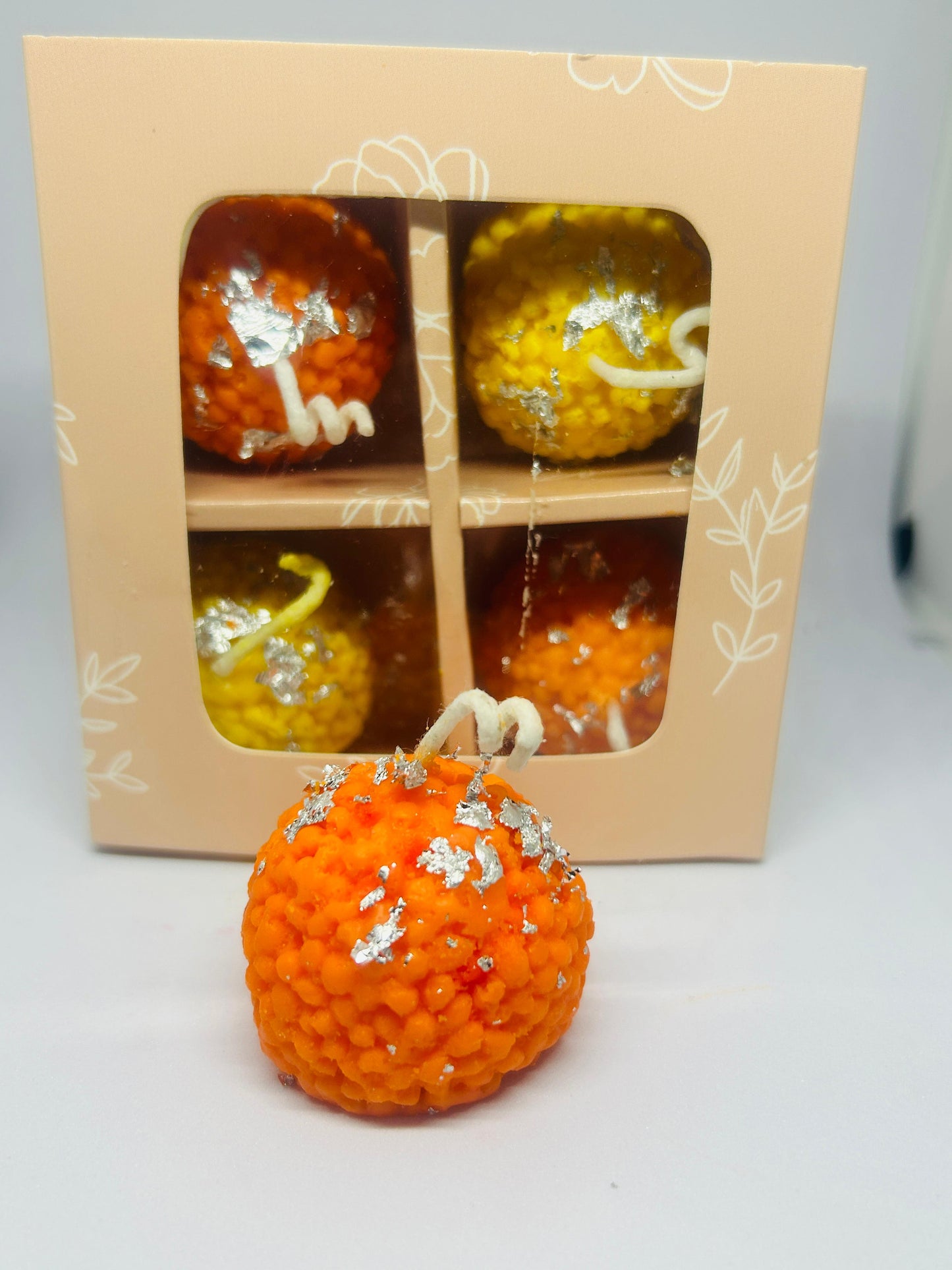 Pack of 4 Ladoo Aroma Candles – Festive Decorative & Scented Gift Set