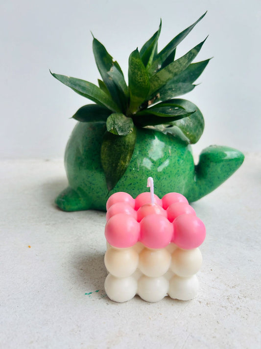 Bubble Cube Candle | Designer Wax Candle for Home Décor, Aesthetic Setup & Gifting